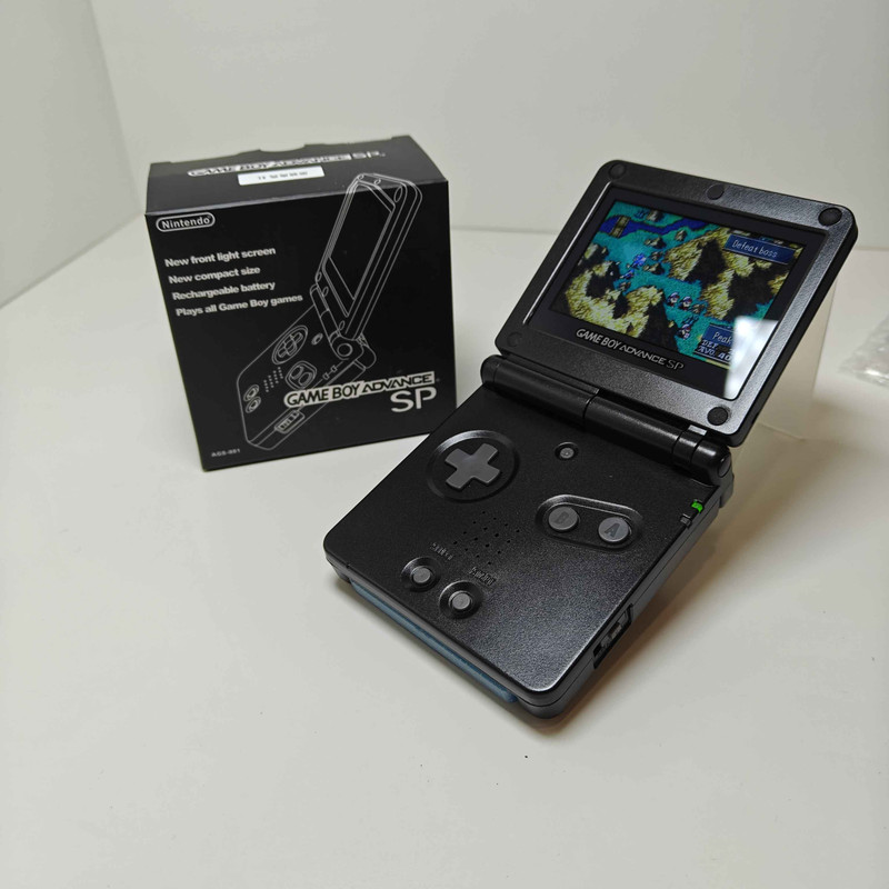 Nintendo Game Boy Advance GBA SP - Onyx Black AGS-101 V2 IPS Backlit Mod