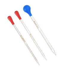 Graduated Pipettes, 3 Pack 1ml/2ml/5ml Glass Pipette with Bulb