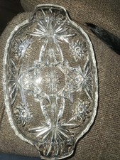 Vintage Anchor Hocking Star of David Divided Relish Dish Dish. Szkło prasowane