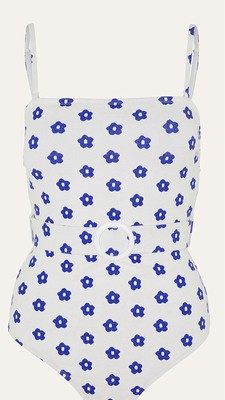 BNWT Monsoon Accessorize Daisy Print Belted Swimsuit Size UK 22 £40