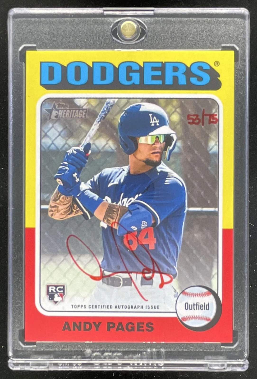 Andy Pages 2024 Topps Heritage High Number #ROA-AP Real One 