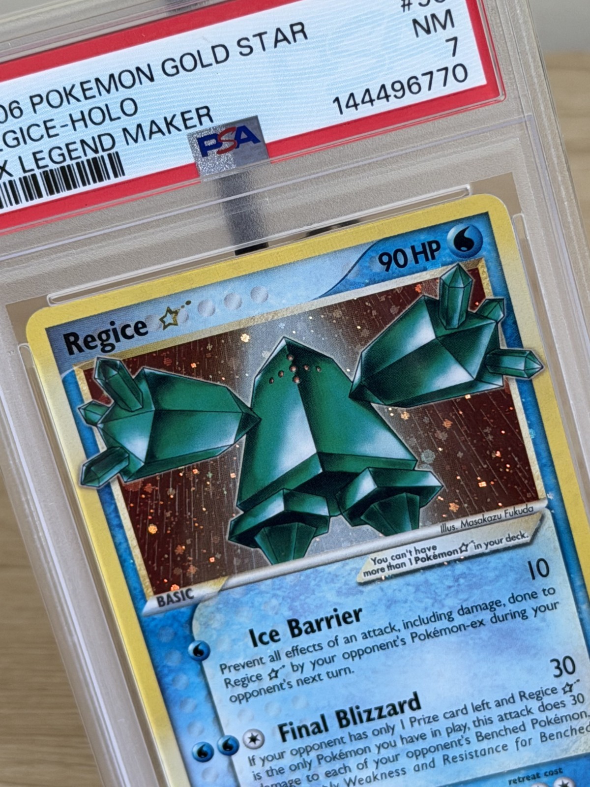 2006 Pokemon Gold Star Ex Legend Maker #90 Regice Holo PSA 7 NM view 4