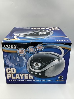 Coby CX-CD241 Black Portable AM/FM Radio CD Player Boombox w/ Headphone Jack New