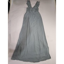 Show Me Your Mumu Dusty Blue Ruffle Strap Smocked June Maxi Dress Medium