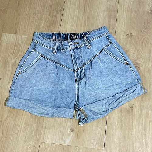 BDG Urban Outfitters Women's Blue Light Wash High Rise Mom Denim Shorts Size S