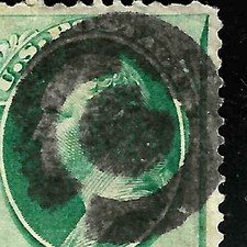 Escudo de cancelación de lujo en círculo?? Billetes Washington de 3 centavos 1871-83 EE. UU. 84A33