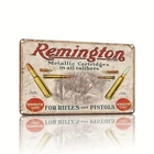 Vintage Remington Tin Metal Signs Cartridge Sign - Rustic Wall Decor for Hunting