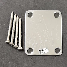 Old Fender American Special Strat / Tele Guitar Blank NECK PLATE & SCREWS Relic?