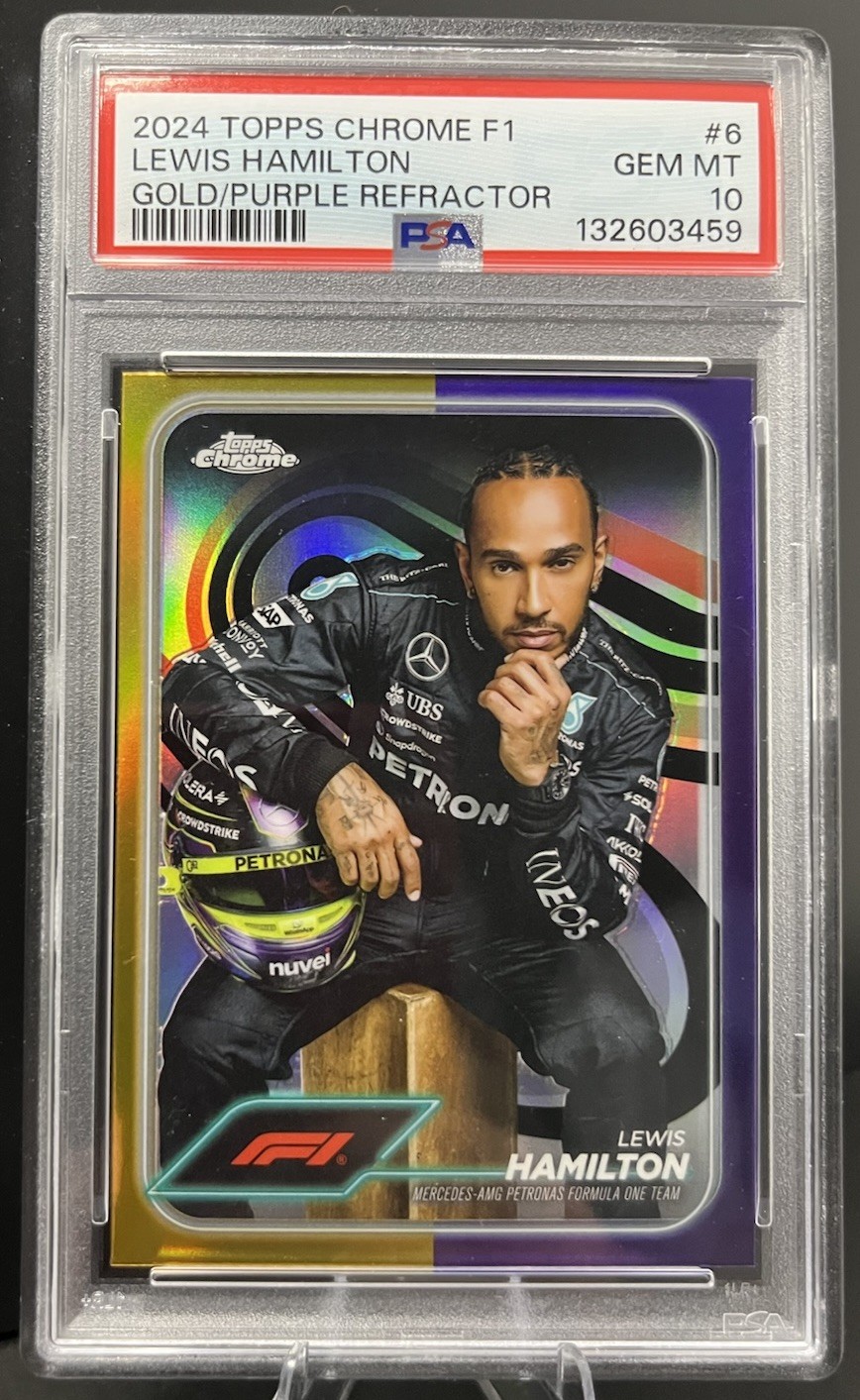 2024 Topps Chrome F1 Lewis Hamilton #6 Gold Purple Refractor PSA 10!!!