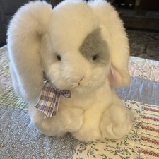 Super Soft Russ Stuffed White Bunny With Grey 9