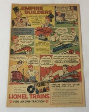 1954 LIONEL TRAINS cartoon ad page ~ EMPIRE BUILDERS