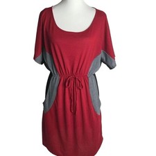 2X Womens Love Delirious Los Angeles Colorblock Red, Black And Gray Dress