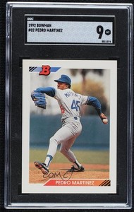 1992 Bowman Pedro Martinez #82 SGC 9 MINT Rookie RC HOF