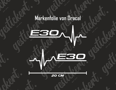 2x E30 Herzschlag Aufkleber für BMW Sticker Decal 3er M3 Heartbeat Tuning