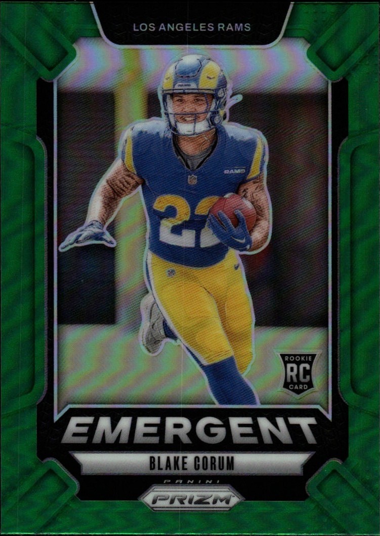 2024 Panini Prizm Emergent Green Prizm #10 - Blake Corum (RC) - Rams