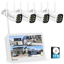 5MP Wireless Home Security Camera IP System WiFi Outdoor 1TB 10CH NVR Monitor