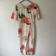 ASOS Size 4 Floral Dress Pegged Low Back Faux Wrap Fairy Cottage