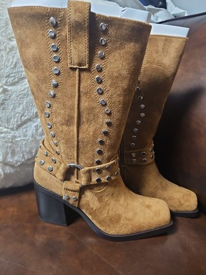 Madden NYC Studded Moto West Square Toe Comfy Boots Woman s Size 11 New With Box