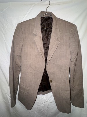 Acne Jeans Blazer Jacket Tan Brown Wool Blend Tailored Women s 34
