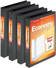 Economy 3 Ring Binder, 1 Inch, Presentation View, Black, Holds 225 Sheets, Nonst