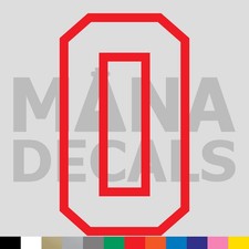 Number Zero 0 Vinyl Die Cut Decal Sticker - Jersey Sport Varsity Outline