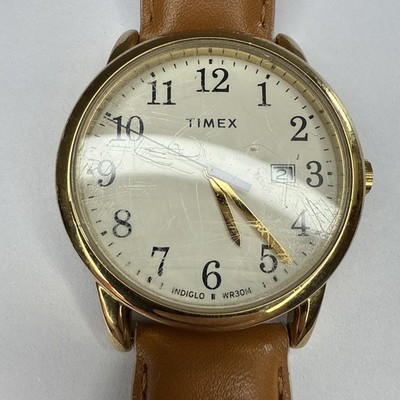 Timex TW2R627009J Women's Wristwatch 38mm Easy Reader Brown Leather Strap Analog