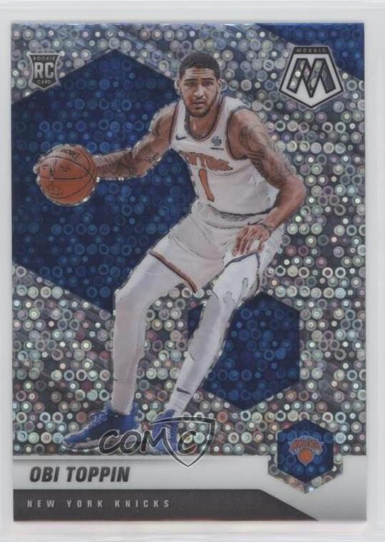 2020-21 Panini Mosaic Fast Break Silver Prizm Obi Toppin #220 Rookie RC 0l24