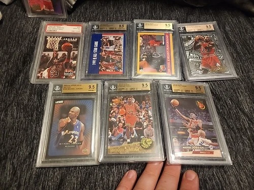 Michael Jordan BGS 9.5 & PSA 10 Gem Mint 7 Card Graded Lot