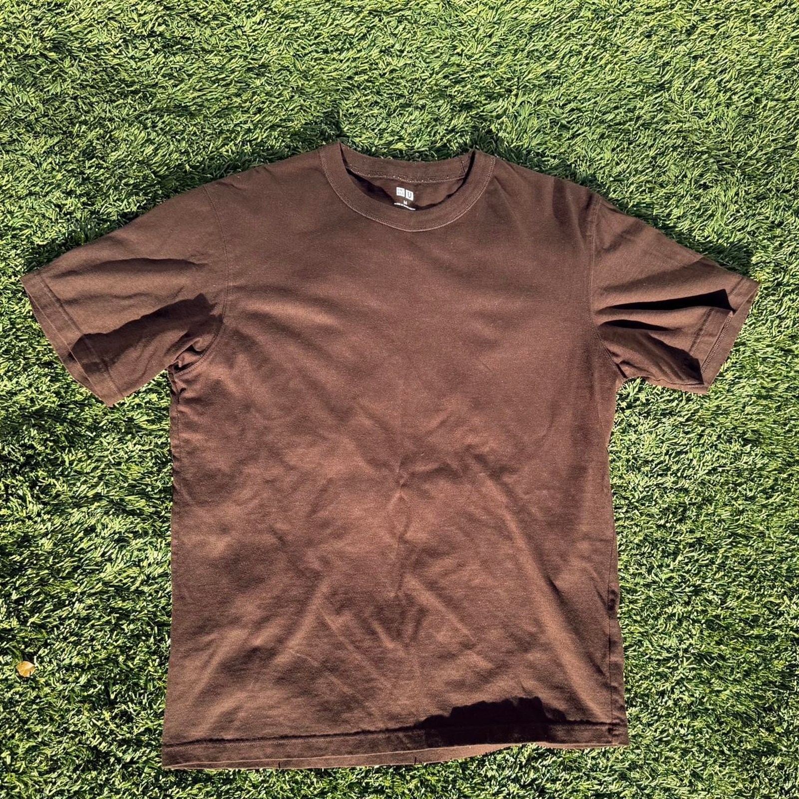 Uniqlo Heavyweight Cotton Tee Shirt Brown Size M