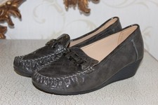 TRUEFORM Comfort Fit Grey Faux Leather Women's  Wedge Heel Shoes Size 6