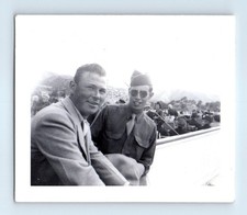 Old Vintage Photo MEN ARMY SOLDIER IN UNIFORM HAT SUNGLASSES SHADES SNAPSHOT