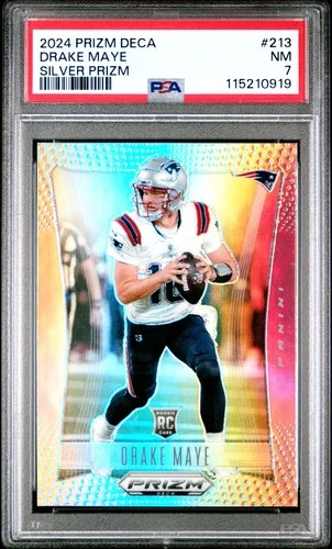 2024 PANINI PRIZM DECA SILVER PRIZM #213 DRAKE MAYE ROOKIE RC PSA 7