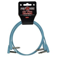  Lil Pigs 2 ft Low Profile Patch Cables 2 Pack, Daphne Blue 