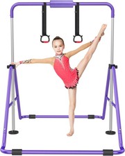 Gymnastic Bars for Kids with Adjustable Height, Folding Purple