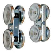 2 1/8" Sliding Door Track Hanger Pair 450 lb Capacity Nylon Bearing Steel