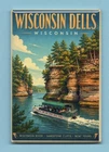 WISCONSIN DELLS WISCONSIN TRAVEL POSTER *2X3 FRIDGE MAGNET* SANDSTONE CLIFFS WI