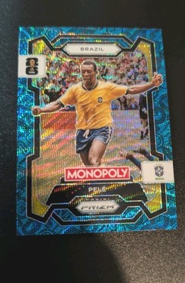 2026 World Cup Panini Prizm Monopoly Pele Blue Wave Rare Brazil Legend #16