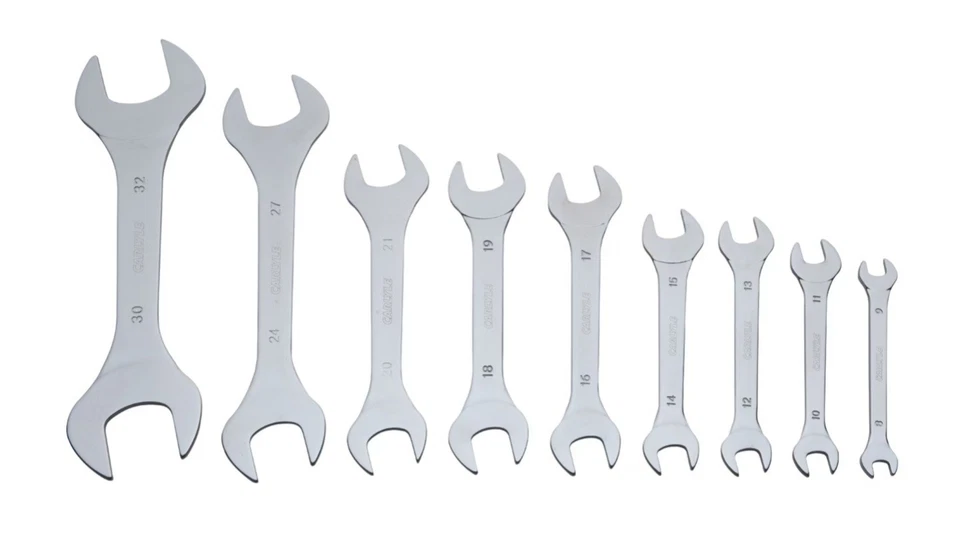 Napa Carlyle 9 шт. Набор гаечных ключей Slimline с двойным открытым концом полированный хром МЕТРИЧЕСКИЕ - Изображение 2 из 4