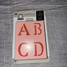 NEW Plaid Folk Art 1.5" Alphabet Letters  Number Reusable Stencils 48 Piece