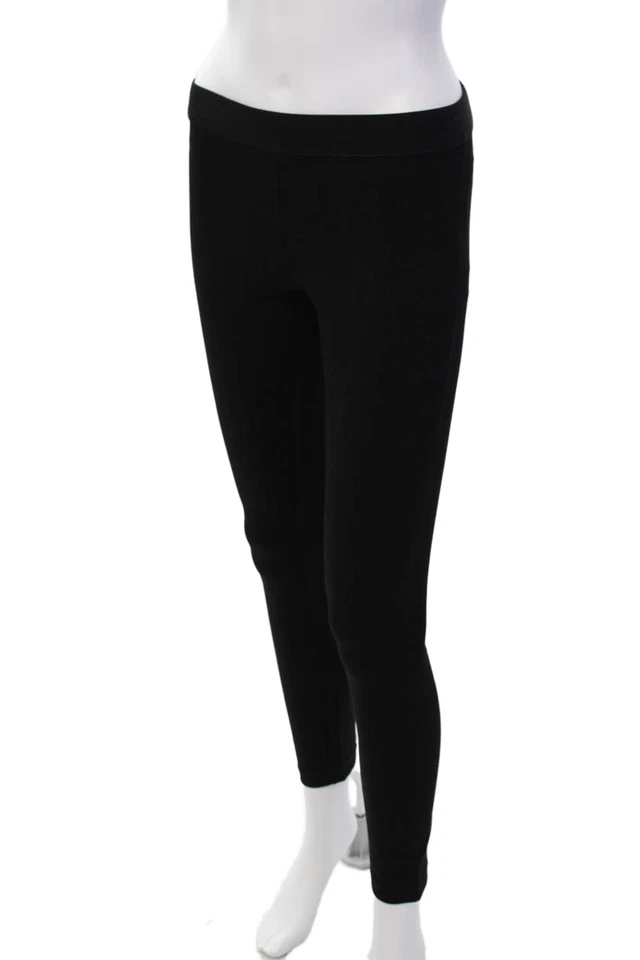 J Crew Womens Back Zip Mid Rise Stretch Knit Ankle Leggings Black One Size - Image 2 of 4