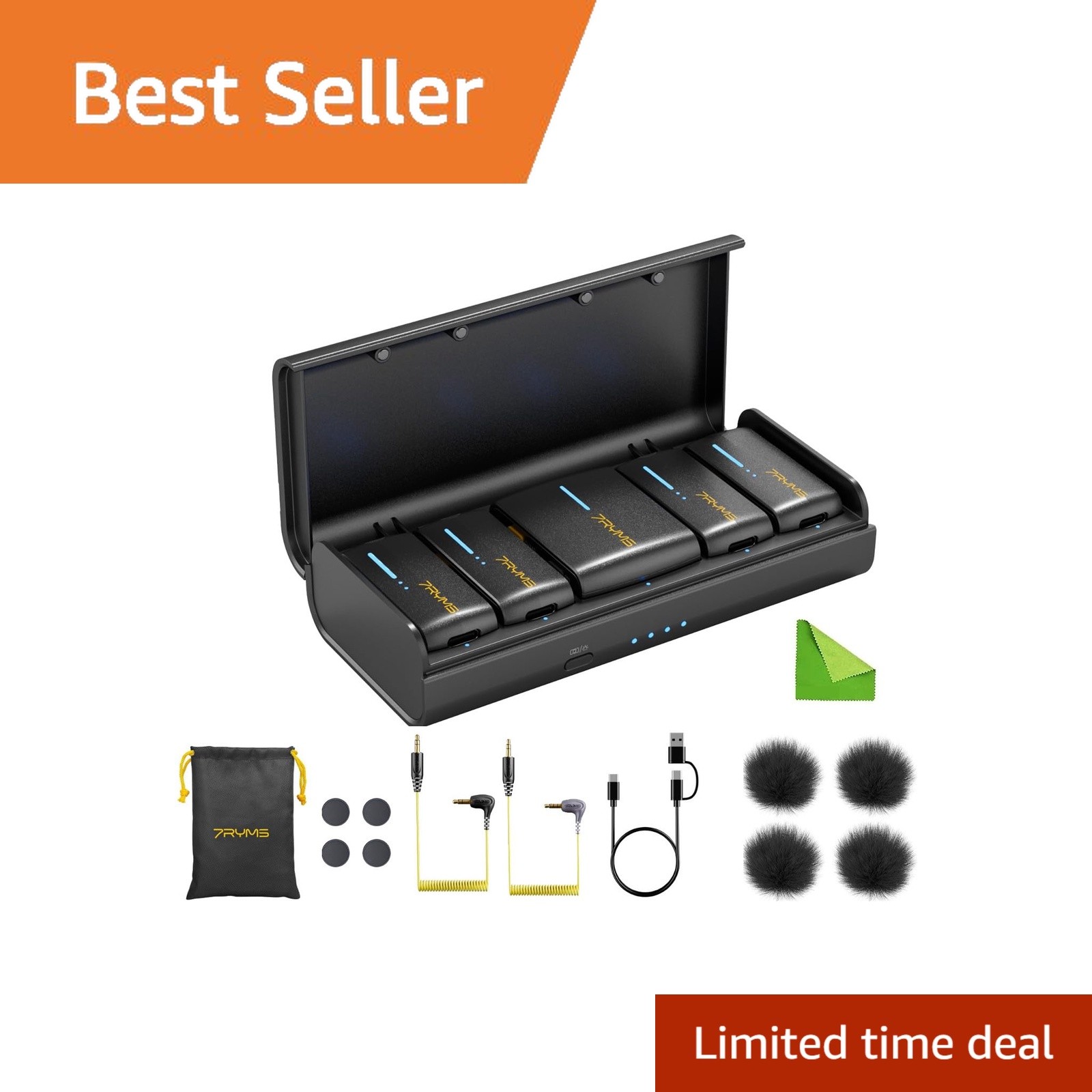 7RYMS iRay DW40 Wireless Lavalier Microphone Black