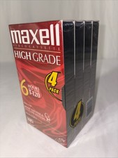 Lot of 4 Maxell High Grade T-120 VHS Blank Video Tape 6 Hours Brand New Sealed