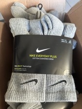 Nike Everyday Cushion Unisex Crew Socks Size Medium - Gray 6 Pair SX6897-065 