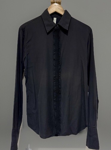 Miu Miu, MIU MIU Menswear Vintage 90's 00's Black Wash Double Cuff Slim Fit Shirt 15.5"