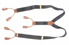 Dooney Bourke Black Leather Adjustable Men's Suspenders