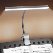 LED Music Stand Light, Clip-on Piano Lamp, 3 Colors, 5 Brightness, USB-C