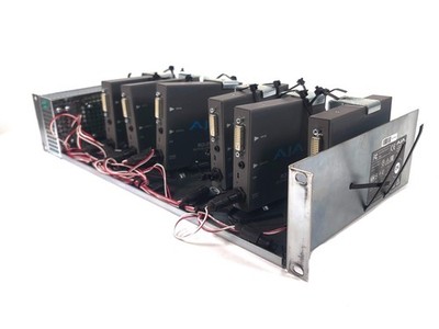(6) AJA ROI-DVI Converters in Custom Power Rack Unit (C2023-126)