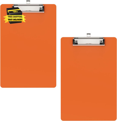 Small Plastic Clipboards Set of 2, Mini Orange Clip Board | Memo Size 6'' X 9'' fo