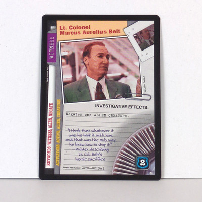 X-Files CCG Lt. Colonel Marcus Aurelius Belt XF96-0213v1 - WITNESS Card - NM/M