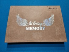 Funeral Wooden Guest Registry Book with Pen Funeral Guest Book Open Box